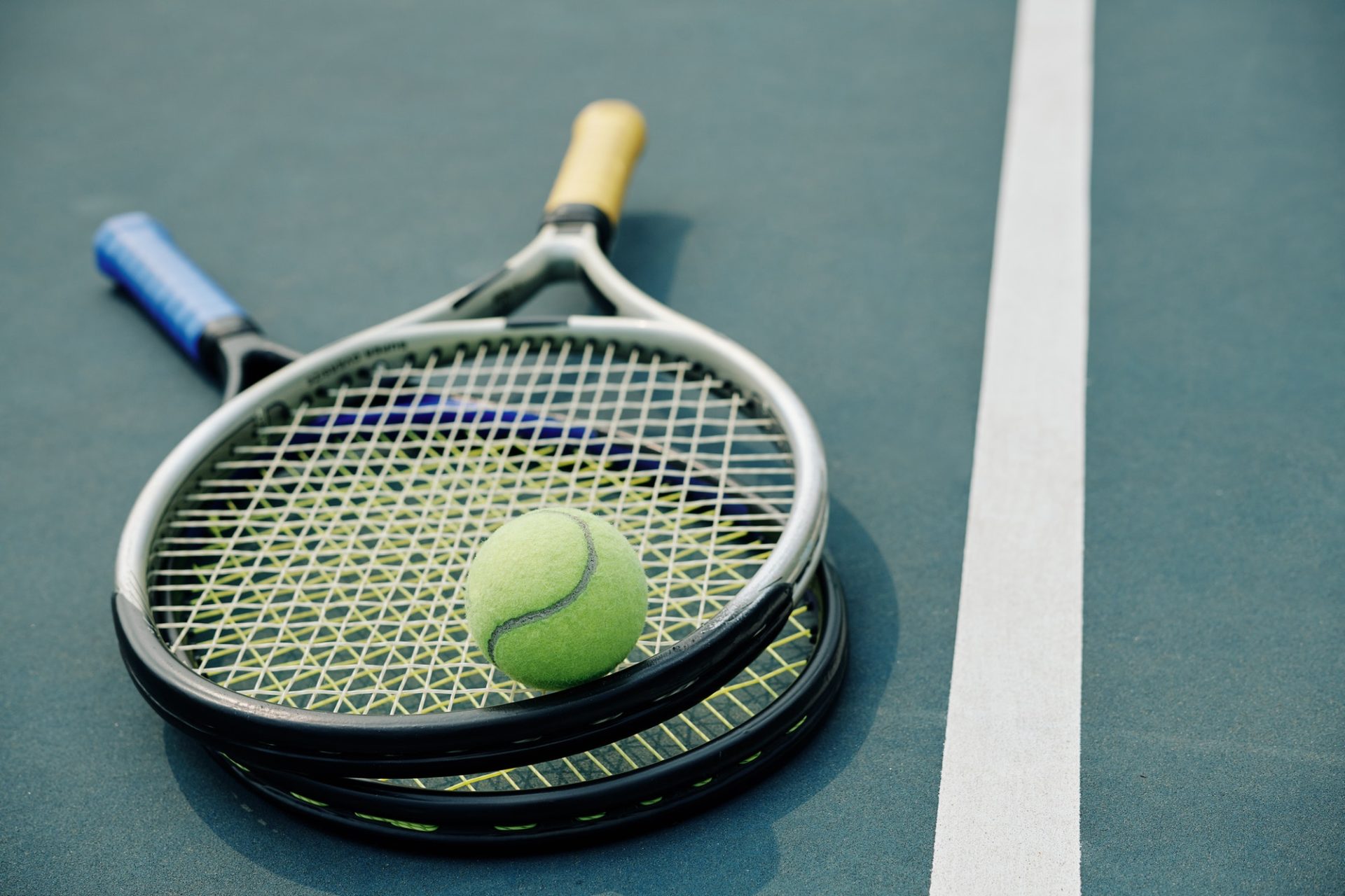 Tennis rackets and ball